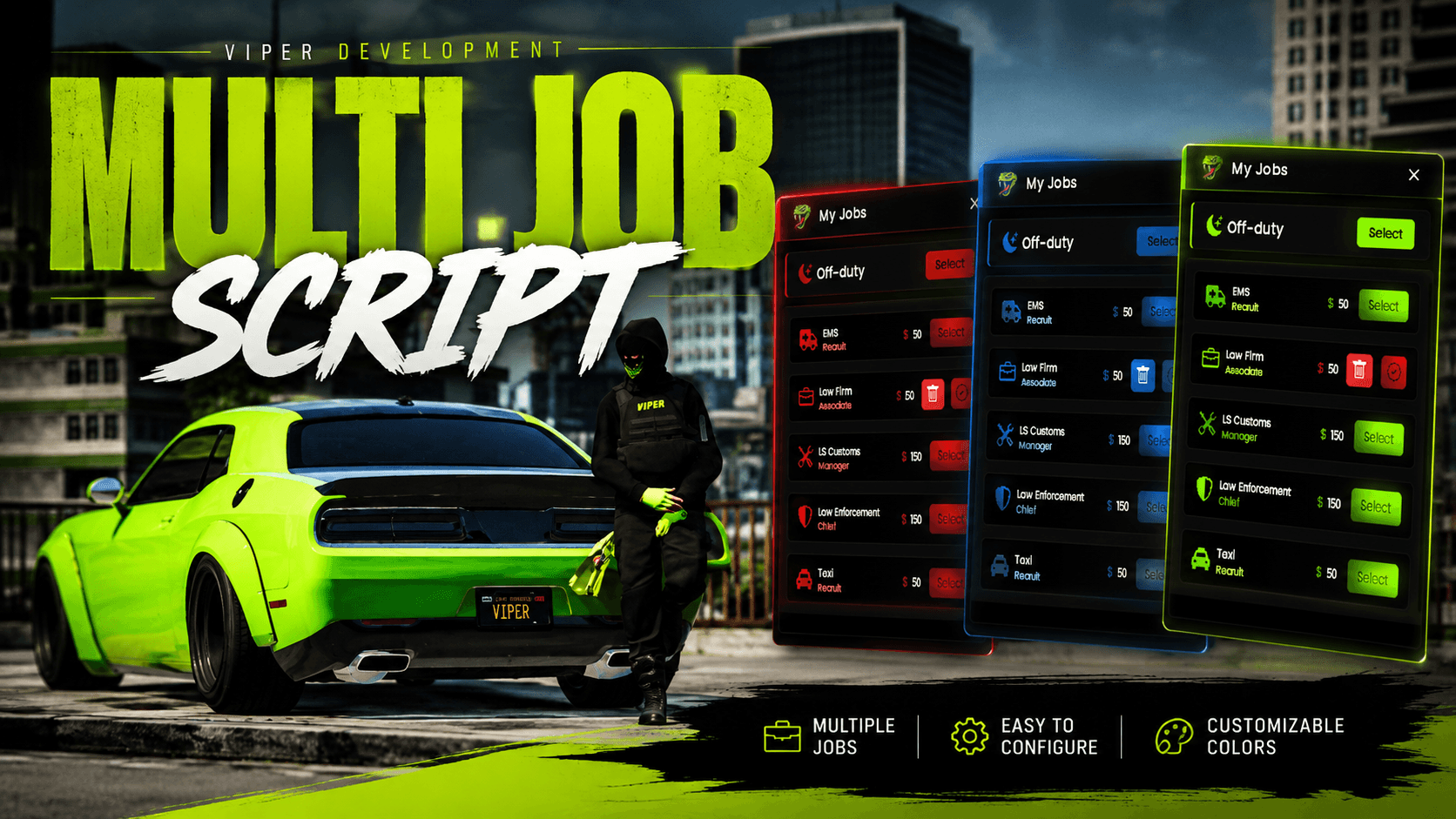 Multi-Job β FiveM script for QBCore and ESX by Viper Development